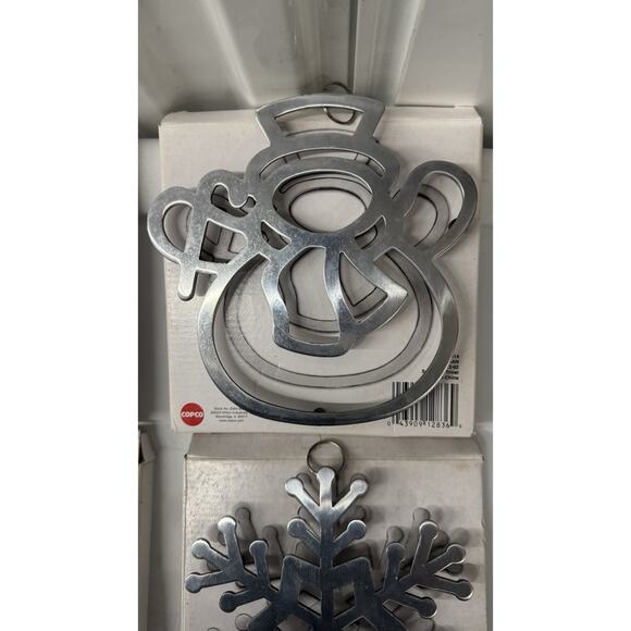 Set Of 4 Copco Cast Aluminum Snowman Snowflake Trivet Baking Cooking Christmas - Picture 7 of 8